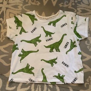 White and green dinosaur t-shirt